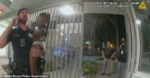 A two-year-old girl was caught by security guards wandering alone in a South Beach building around midnight on Thursday.