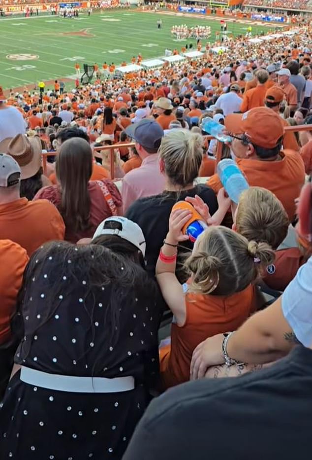 A girl was caught drinking beer during a soccer game in Austin on Saturday