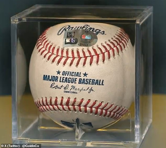 The ball from Ohtani's September 16 game against the Marlins was co-signed by Goldin