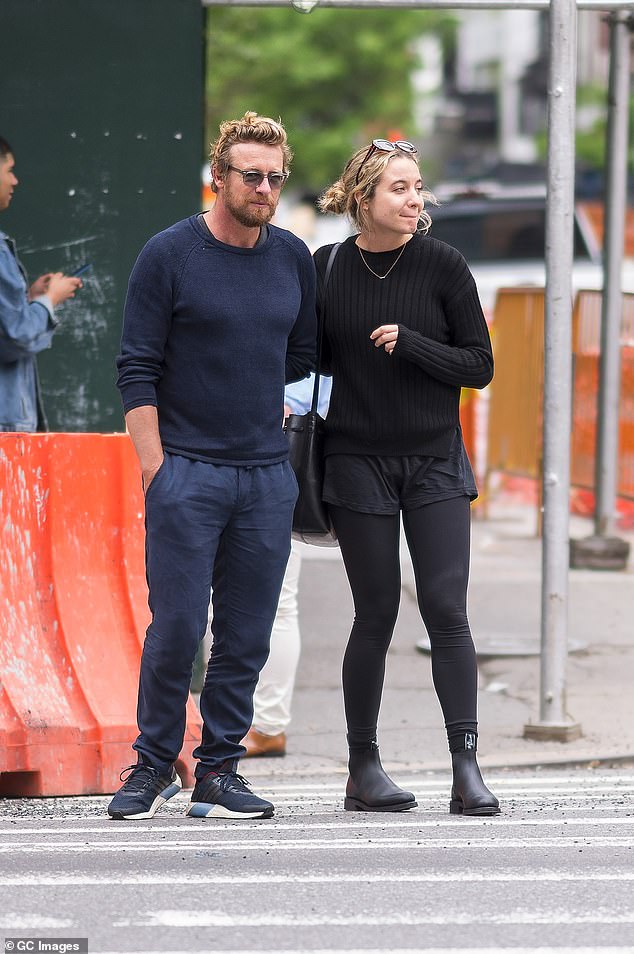 Simon Baker in New York City with his daughter Stella, 31