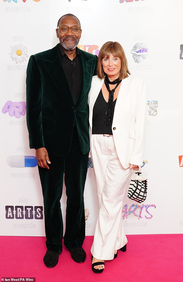 Sir Lenny Henry beamed as he attended the inaugural Sky Arts Awards in Camden on Tuesday with his wife Lisa Makin to present the Lifetime Achievement gong