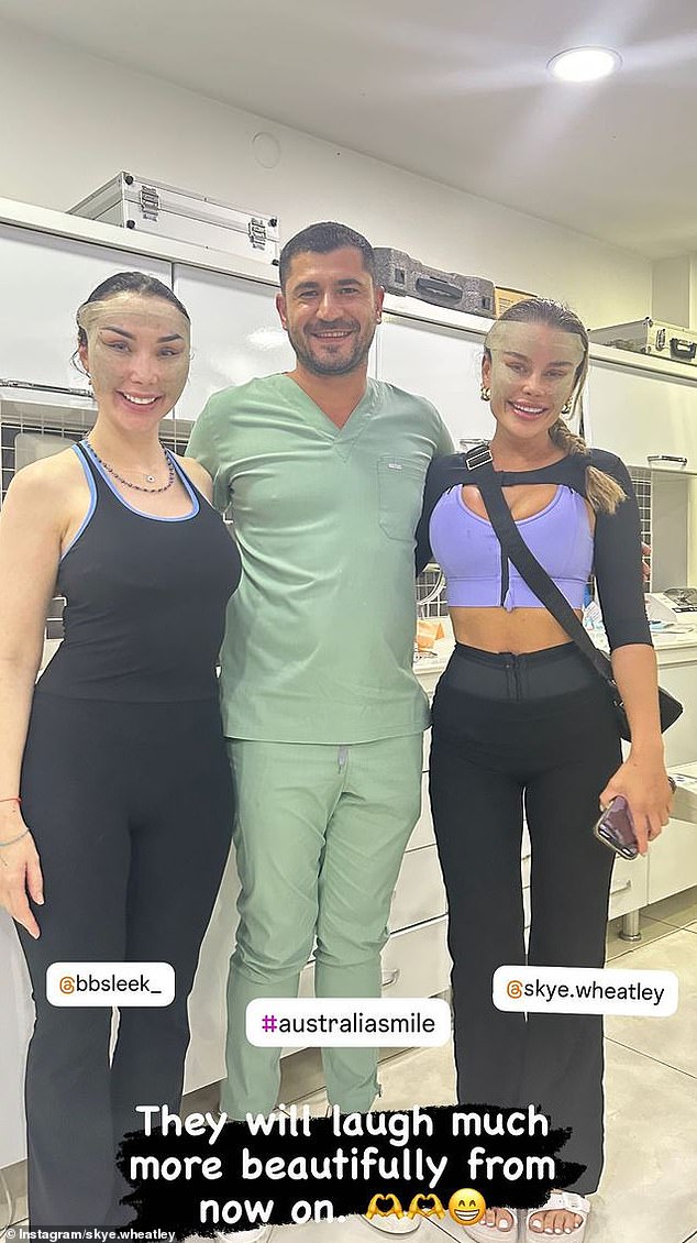 The former Big Brother Australia star revealed the 'scary' state of her face after going under the knife in Turkey via her Instagram Stories