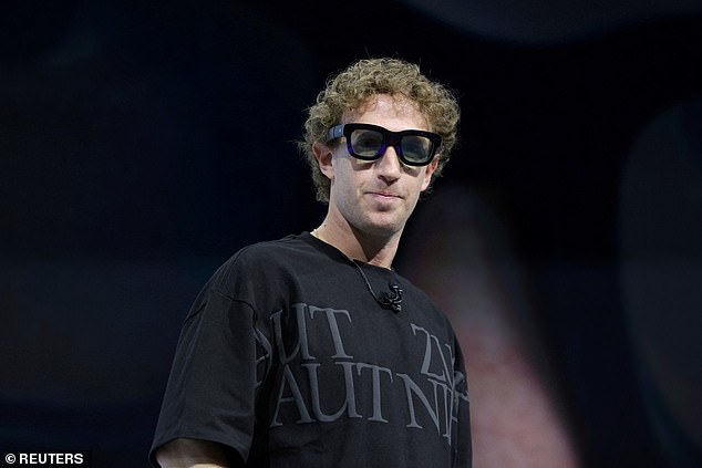 They are praised by Mark Zuckerberg (pictured) as a 'time machine' for the future. But it seems not everyone is so enamored with Meta's new augmented reality (AR) glasses