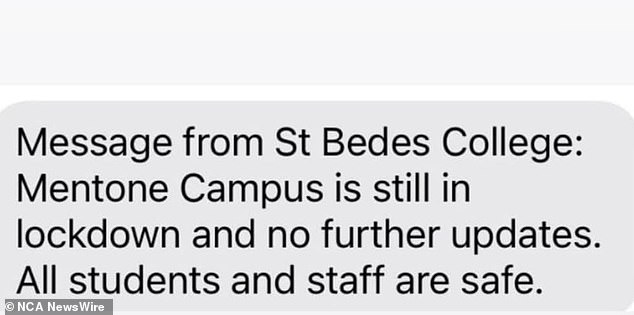 St Bede's College in Mentone is reportedly in lockdown