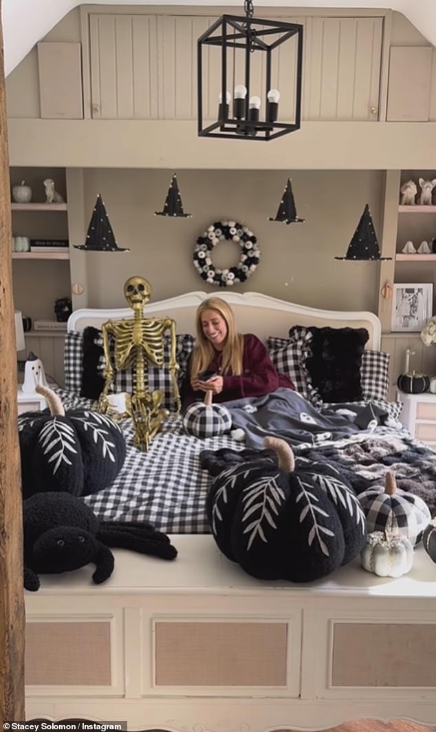 Stacey Solomon is embracing her Halloween spirit two months early as she has already transformed her bedroom into a spooky paradise for the upcoming holiday