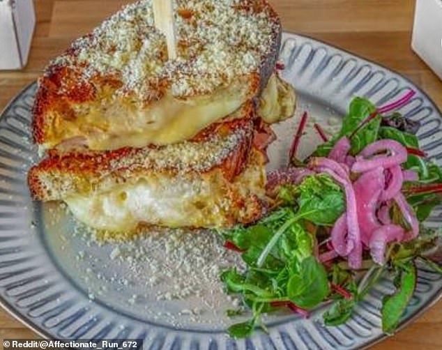 Australians were outraged by the high price of the Gourmet Ham Toastie (pictured) after a guest spotted the meal at a Perth cafe for a whopping $31.20