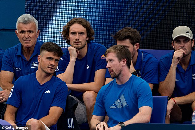 Tsitsipas fired his father Apostolos Tsitsipas (left) as his coach earlier this summer, with his mother admitting it had been a long time coming