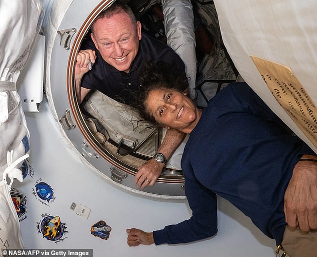 Buth Wilmore and Suni Williams (pictured together) have been stuck on the ISS since June 6, when they arrived on Boeing's plane for what was supposed to be a week-long stay. But the Starliner is now set to return to Earth without them after being plagued by booster problems and helium leaks.