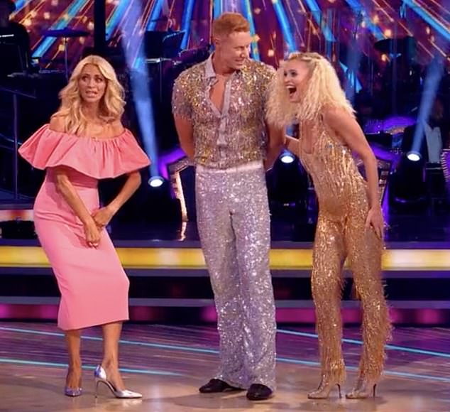 Strictly Come Dancing's Nadiya Bychkova (R) suffered a very awkward wardrobe malfunction during the second live episode of the glitzy show on Saturday