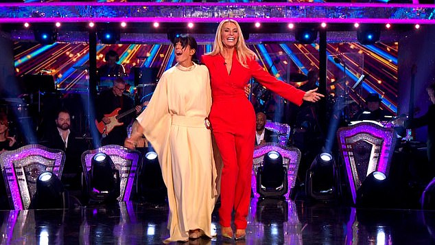 Strictly viewers have said they turned the show off because it was 'sickly sweet' following the programme's abuse scandals (pictured: presenters Claudia Winkleman and Tess Daly)