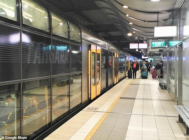 Police are investigating the death of a man, believed to be in his 30s, who fell asleep at Sydney Domestic Airport's train station at 11pm on Sunday.