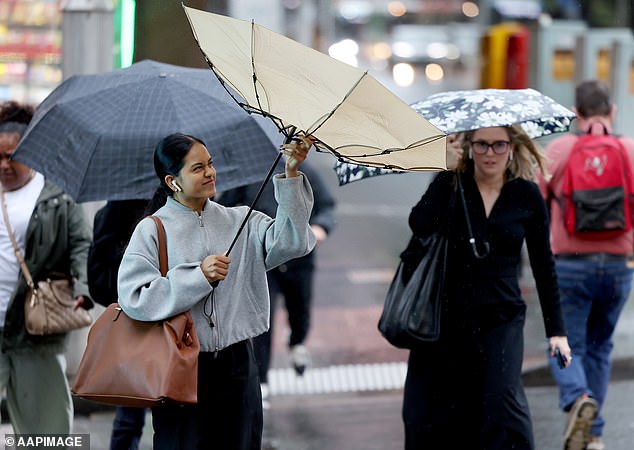 Towering waves of up to nine meters are forecast along the New South Wales coast, with higher ground hit hardest by the gale-force winds.