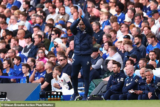 Manager Enzo Maresca applauded during his Chelsea team's 4-2 win over Brighton