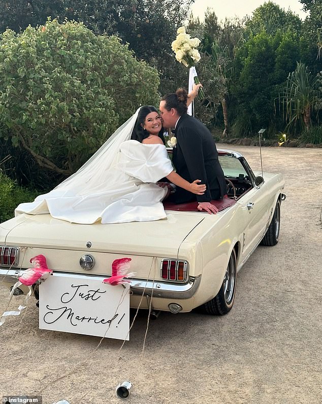 Tanya Hennessy has married her long-term partner Thomas Poole in a stunning Byron Bay ceremony. Both pictured