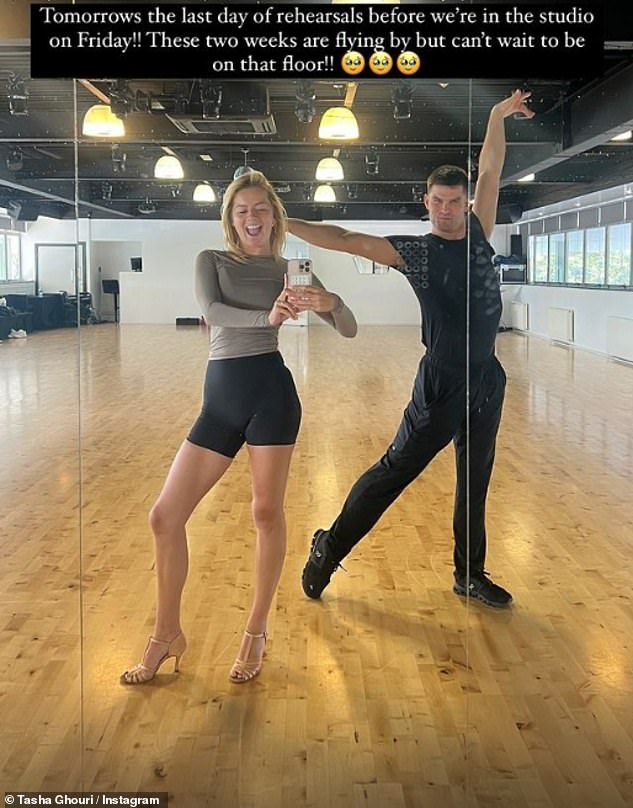 Tasha Ghouri was put through her paces by Aljaz Skorjanec during Strictly Come Dancing rehearsals, which she shared on Instagram on Wednesday