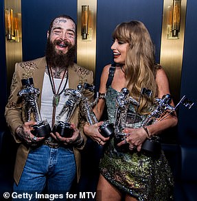 Taylor Swift and Post Malone's Fortnight won both Best Direction and Best Editing