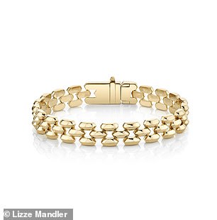 She wore a gold Lizzie Mandler link bracelet worth $13,200