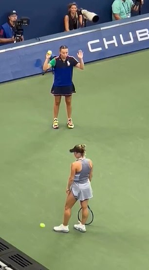 Putintseva made no attempt to catch the first two balls