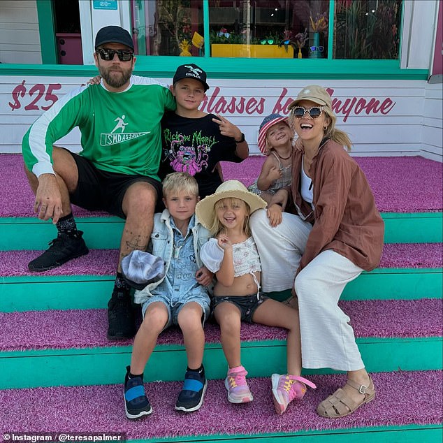 It comes after the actress revealed she suffered a miscarriage three months after falling pregnant with her fifth child. Teresa has four children with her husband Mark - Bodhi Rain, nine, Forest Sage, six, Poet Lake, four, and Prairie Moon, two. All pictured