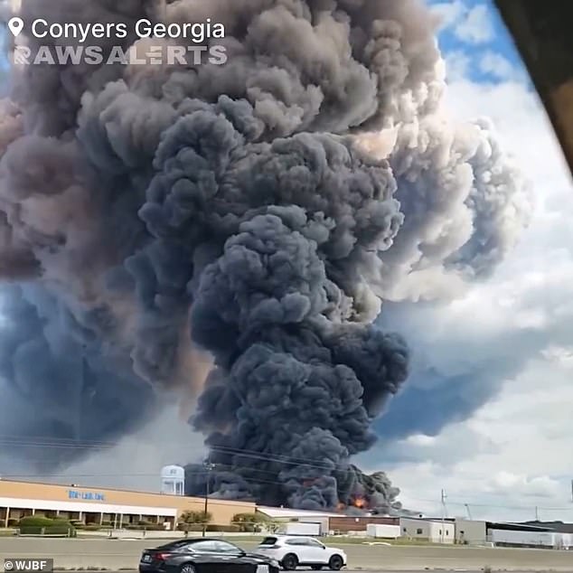 A fire broke out Sunday at BioLab on Georgia's Old Covington Highway