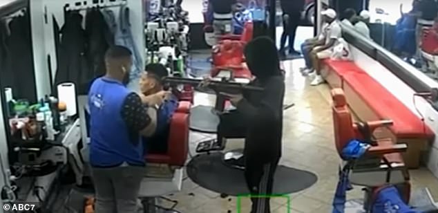 Four heavily armed suspects entered the Yadiel Barbershop on Main Street in Patterson, New Jersey, armed with guns around 2 p.m. Friday and robbed five people.