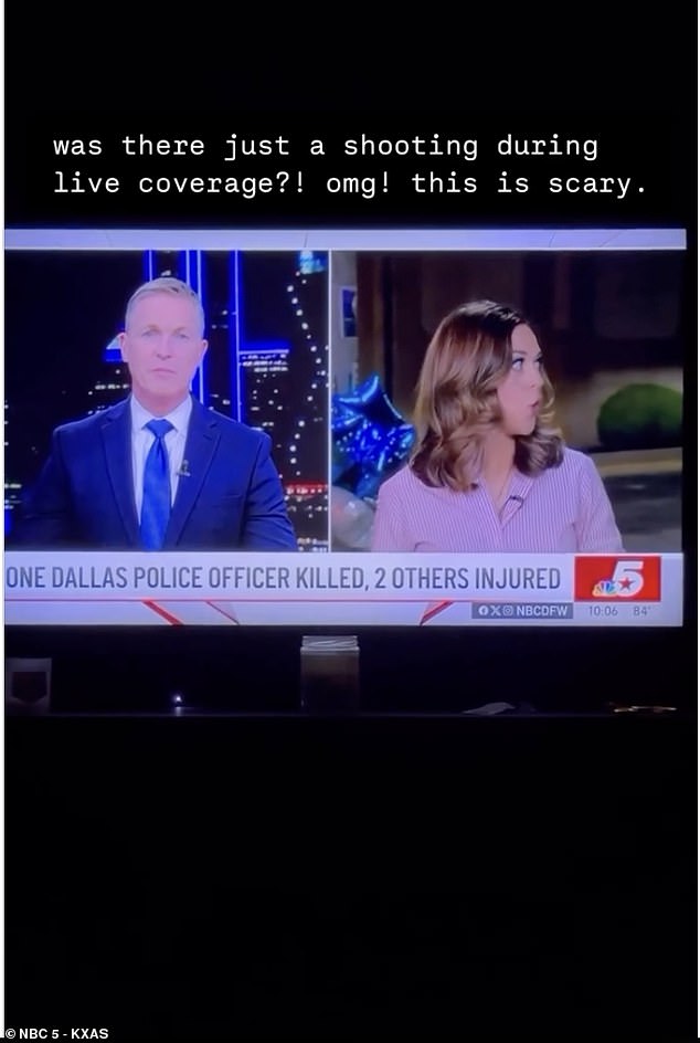 Reporter Allie Spillyard looked over her shoulder in horror