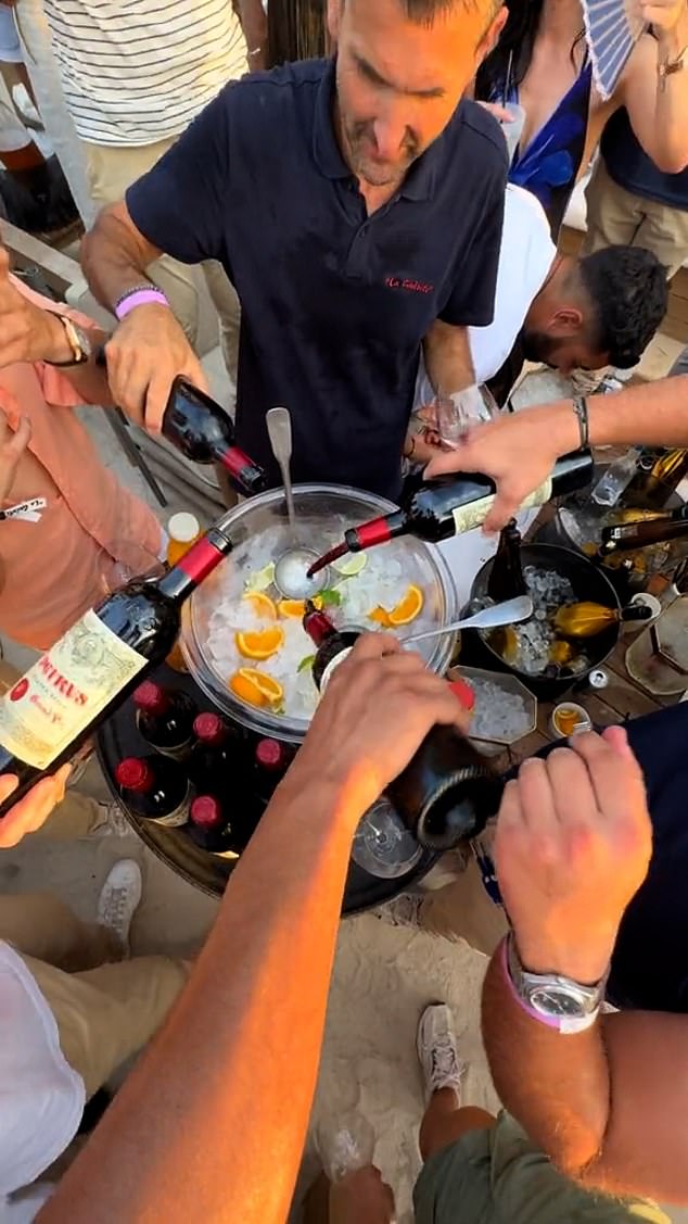 Video footage showed diners at the La Guérite restaurant on Sainte-Marguerite Island, off the coast of Cannes, cheering and whistling as they mixed two vintages of the world-famous Petrus in a glass bowl