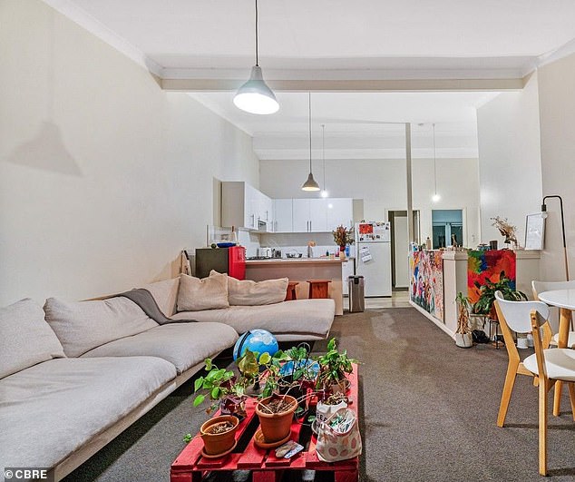 The photo shows the living room in a $950-a-week rental property in Sydney's Eastern Suburbs