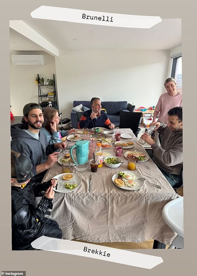 Married At First Sight star Martha Kalifatidis paid tribute to her partner Michael Brunelli by hosting a Father's Day breakfast (pictured)