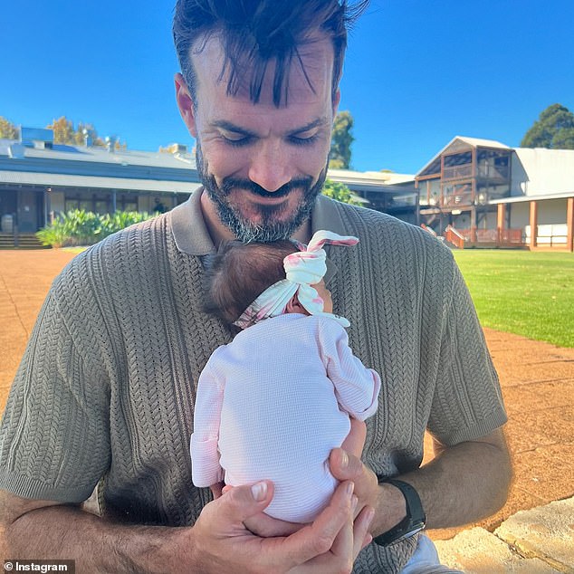 Irena Gilbert started the tributes with a sweet message for her husband, The Bachelor star Locky Gilbert (pictured), and the couple welcomed their daughter Ava in February.