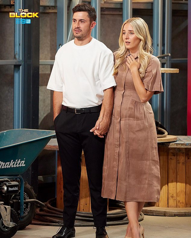 Paige and Jesse Maguire left The Block on Monday night after producers were forced to intervene during an explosive disagreement between the pair. Both pictured