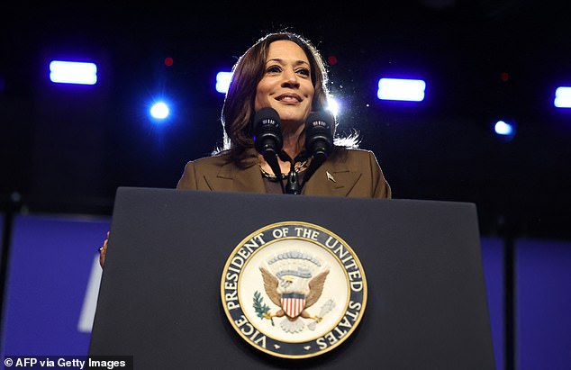 Vice President Kamala Harris speaks during a rally in Las Vegas on September 29. The New York Times editorial board endorsed Harris on Monday, calling her the 