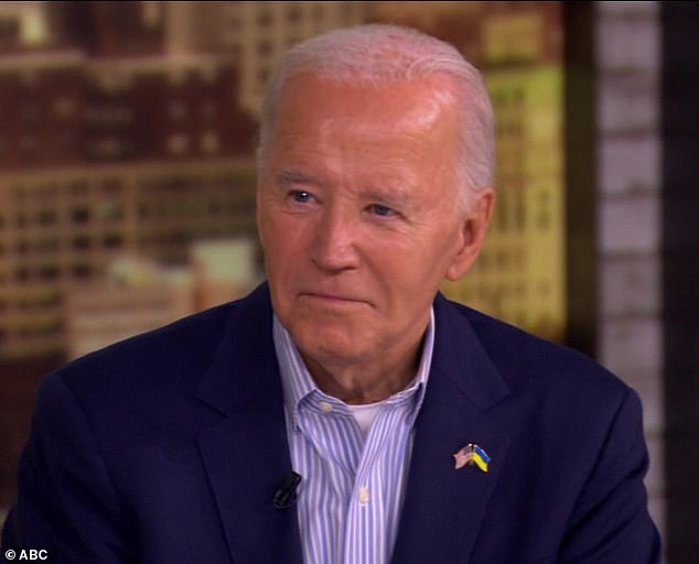 President Joe Biden showed his support for Ukraine by wearing a pin featuring the American and Ukrainian flags side by side during his appearance on The View