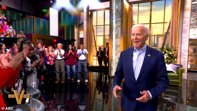 The Democrat received a standing ovation from the ABC talk show hosts on Wednesday