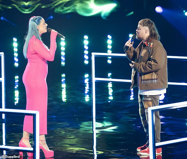 Fans of The Voice got a very unexpected treat on Sunday night when real-life couple Jenna Hudson and Yorke Heath went head-to-head in a song battle. Both pictured