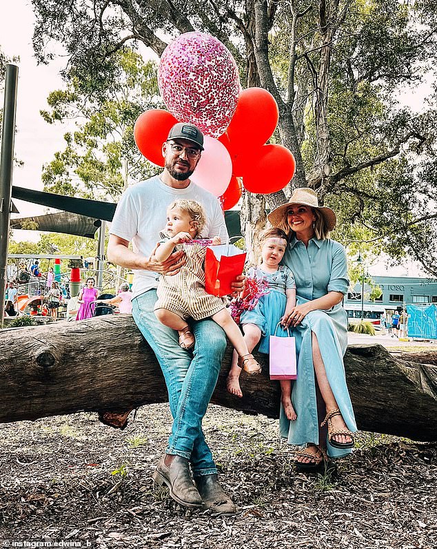 The Sunrise reporter, 41, who revealed on Friday that she had been diagnosed with leukaemia, posted a gallery of precious photos and said she was feeling better spending time with her family. Pictured with her husband Neil Varcoe and their children Molly and Tom