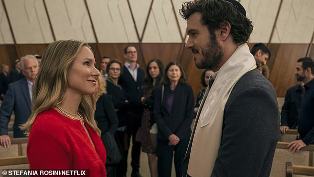 A prominent Los Angeles rabbi was behind Netflix's latest hit series, 'Nobody Wants This,' starring Adam Brody (right) and Kristen Bell (left)