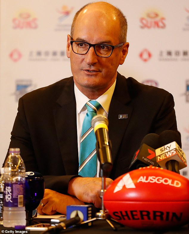 Port Adelaide chairman David Koch is red-faced after their preliminary final defeat to the Sydney Swans on Friday