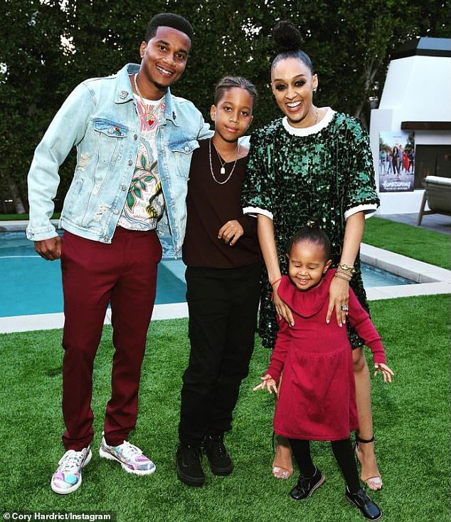 Tia filed for divorce from actor Cory in October 2022; in March 2023, Hardrict shared a photo of them amicably reunited with their children.