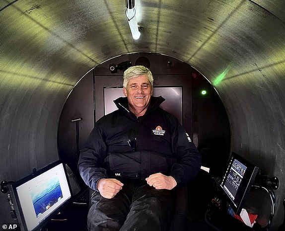 This photo from Travel Weekly shows OceanGate Expeditions CEO Stockton Rush on May 27, 2023. Rush was piloting the Titan submarine when it imploded near the wreck of the Titanic, killing all five people on board, the U.S. Coast Guard announced Thursday, June 22, 2023. (Arnie Weissmann/Travel Weekly via AP)