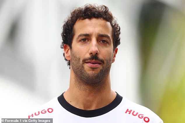 Leading F1 commentator David Croft has been criticised by fans after asking a rude question to struggling Australian Daniel Ricciardo (pictured)