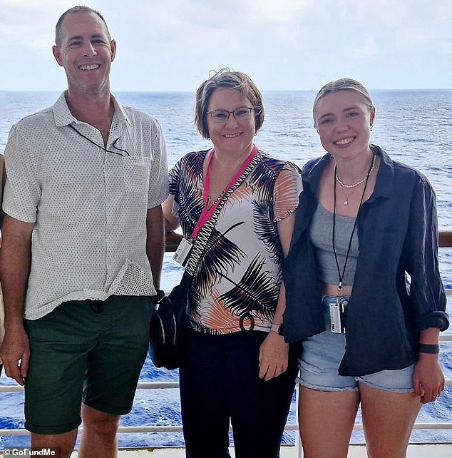 Edward Langley is pictured with his wife Heidi and daughter Marizel on the cruise vacation