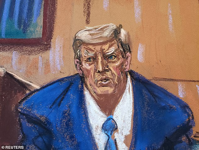 Former U.S. President Donald Trump testifies as he takes the witness stand during the second civil trial in which E. Jean Carroll accused Trump of raping her decades ago, in Federal Court in Manhattan in New York City, U.S., January 25, 2024