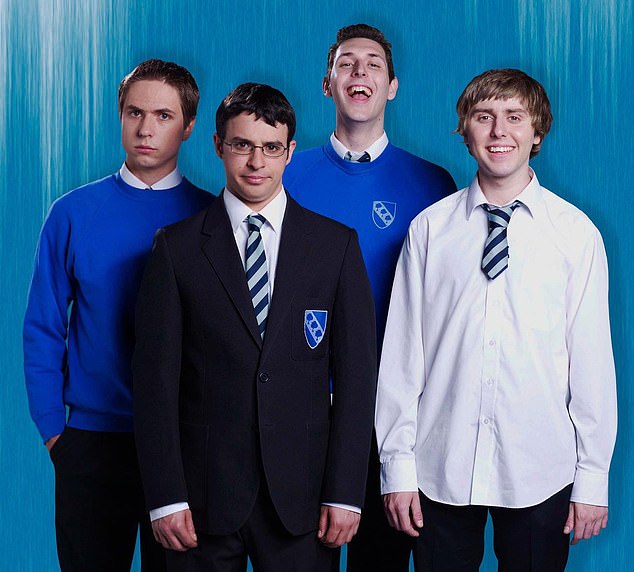 The Inbetweeners followed [from left to right] Simon (Joe Thomas), Will (Simon Bird), Neil (Blake Harrison) and Jay (James Buckley) as they navigate their way through sixth form in the late noughties