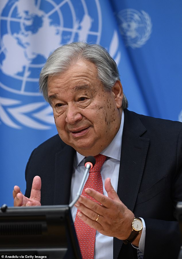 United Nations Secretary-General Antonio Guterres speaks to journalists ahead of the 'Summit of the Future' on September 18