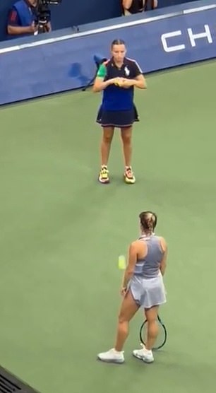 Putintseva ignored the ball girl's attempts to throw the balls to her