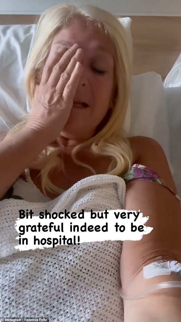 The TV presenter told her followers she was 'doubling down in pain' before doctors discovered she was suffering from a kidney stone