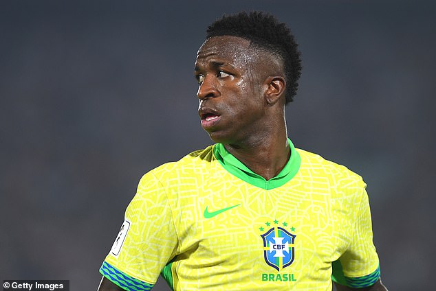 Vinicius Jnr has apologised to Brazil fans after their embarrassing 1-0 defeat to Paraguay