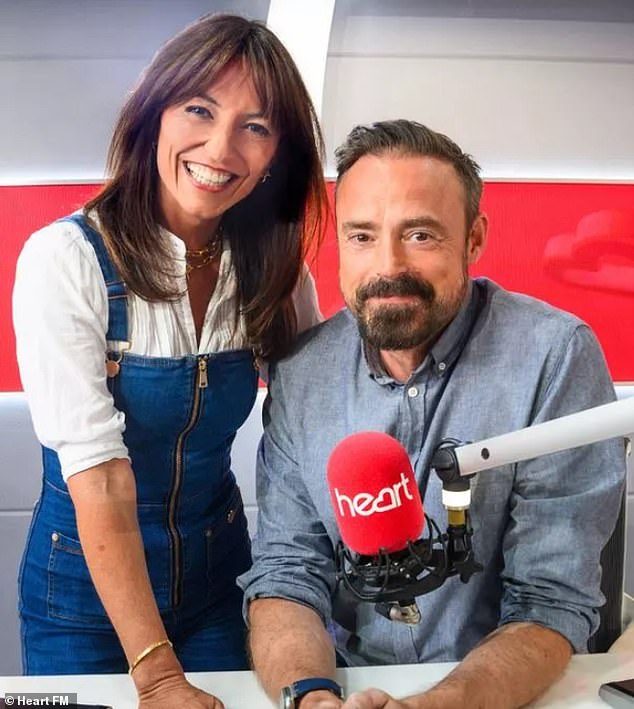 Heart Radio presenter Jamie Theakston, pictured with stand-in co-host Davina McCall, revealed on Instagram that he had made an appointment with doctors after listeners noticed something wasn't quite right with his voice