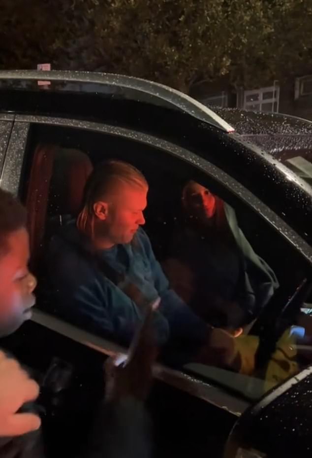 Manchester City striker Erling Haaland was apparently caught on his phone while driving